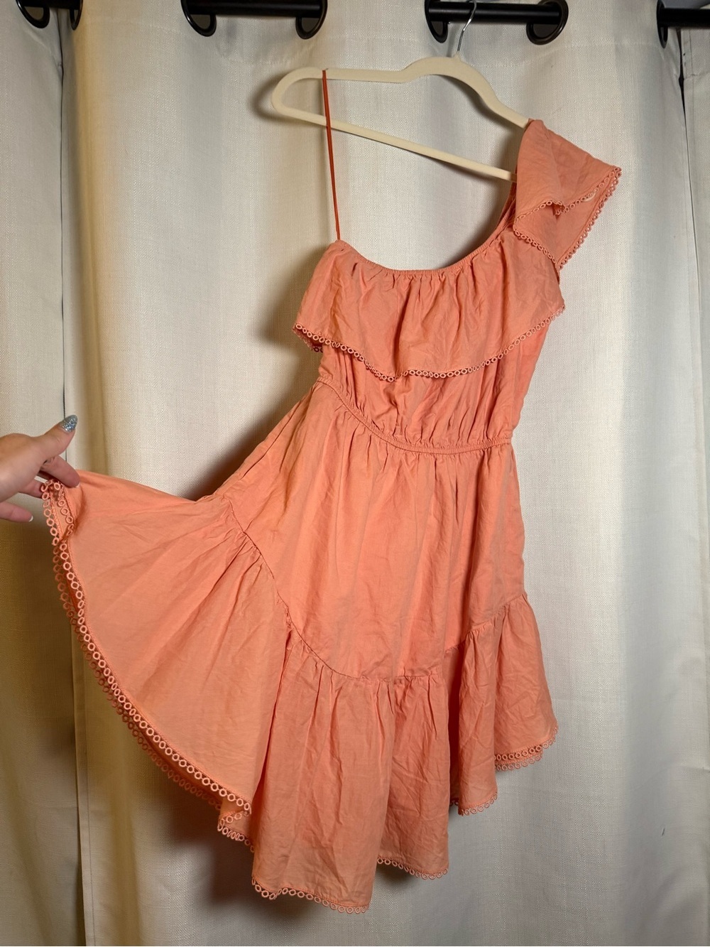 Free People Endless Summer Lovers Lane One Shoulder Dress Peach Pink Size Small - Picture 6 of 9